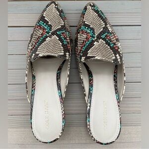 Cole Haan Piper Mule ROCCIA Snake Print Style W15918 Size US 5 Beige Tan